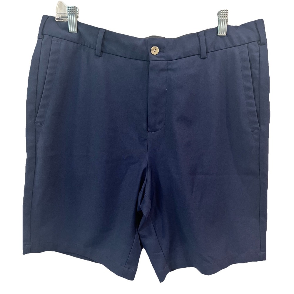 Magaschoni Man Golf Shorts Size 34‎ Navy Inseam 9" Stretch Preppy Sport